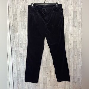 Talbots Pants Womens 14 Navy Corduroy Straight Leg High Rise Ankle Trousers